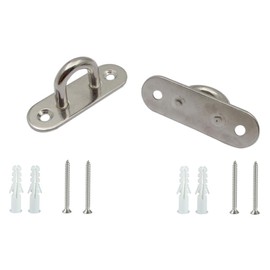 EEYAD 2-Pack Stainless Steel Pad Eye U-Hooks with Screws – Heavy Duty Wall Ceiling Mount Hooks for Tie Down, Shade Sail, Yoga, Gym, Boat, Marine – Rust-Resistant Anchoring Hardware (5/16 inch)