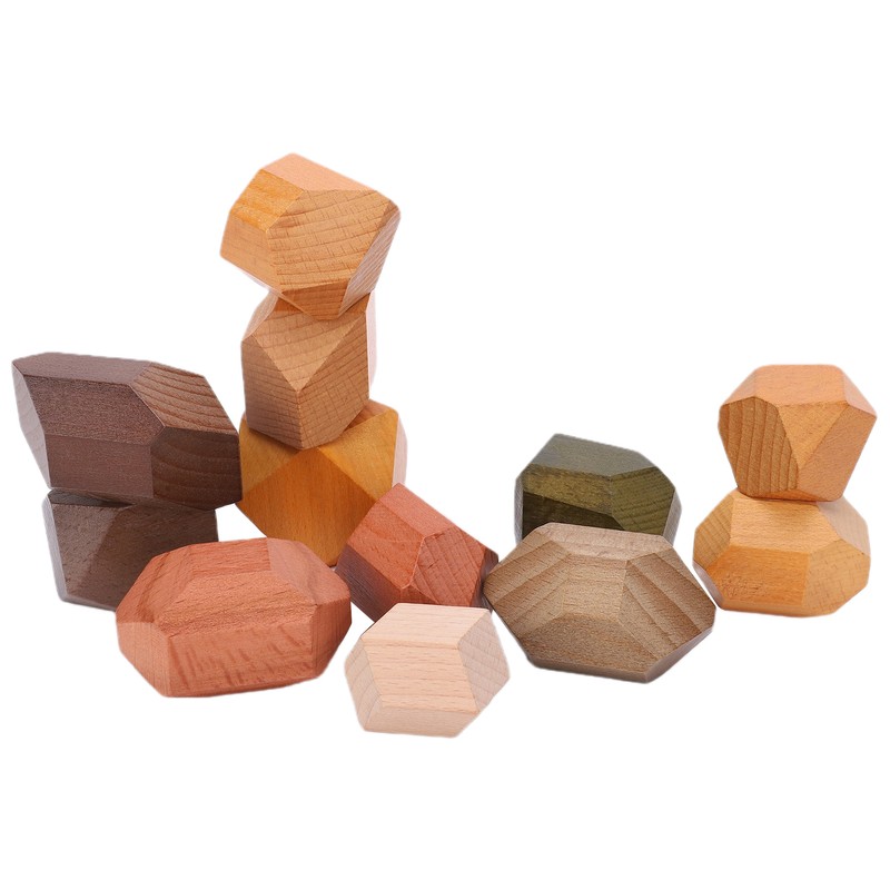 Wooden Stacking Game Building Blocks Educational Desktop Games for Kid