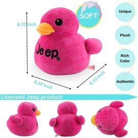 Jeep Text Logo Stuffed Animal Plush Duck Pink -Perfect Enthusiasts You've Been Ducked (Pink)