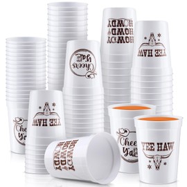 48 Pcs Western Cowboy Disposable Plastic Cups for Party, Cowboy, 16 oz