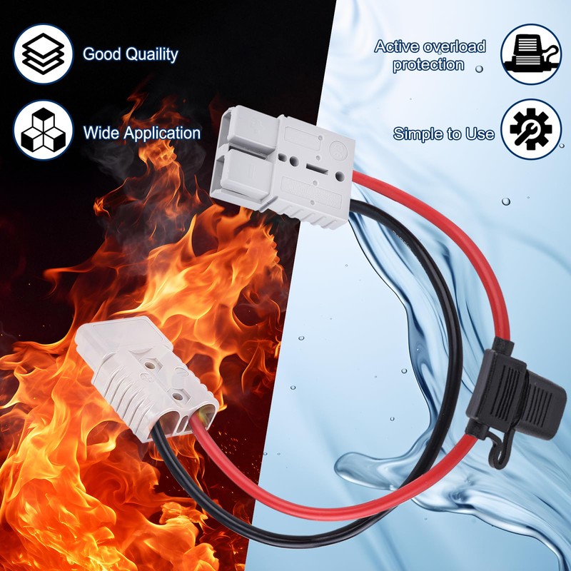 GFFG 600V Battery Quick Connector, Dual Anderson Plug Cable with