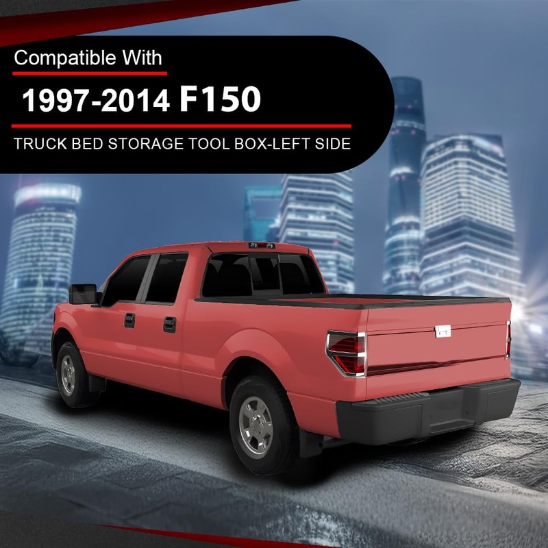 CROSSDESIGN Truck Bed Swing Storage Box Tooling Box Left Side