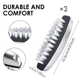 Pack of 2 Hand Wash Brush, Stainless Steel Nail Cleaning Brush, Nail Brushes for Cleaning Odours, Cleaning Nails, Hand Wash, Kitchen for Cleaning, Bathroom