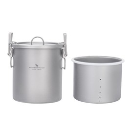 Boundless Voyage Titanium Rice Cooker Camping Cooking Pot Ultralight Camping Cookware Set for Kitchen, Hiking, Picnic, Travel Ti-2093