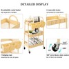 danpinera 3-Tier Rolling Cart, Utility Cart Mobile Metal Rolling Storage