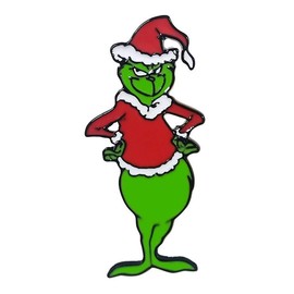 Grinch Figure Standing 1.35 Inches Tall Metal Enamel Pin