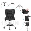 Yaheetech Armless Desk Chair Modern Tufted Office Chair Faux Leather