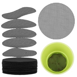 Ouligay 100pcs Flower Pot Hole Mesh Pad, 4 inch Rounds Plastic Mesh Sheet, Bonsai Bottom Grid Mat, Keep Soil from Flowing Away DIY Drainage Netting Pot