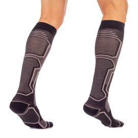 MICO Ski Socks, Medium, Wool + Lycra Fibre, High Performance, Ultralight, Unisex for Men and Women, Sporty, black
