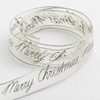 Merry Christmas Organza Ribbon Silver 25mm x 10 Metres