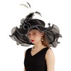RZTA Women's Kentucky Derby Church Dress Hat Wide Brim Leaf