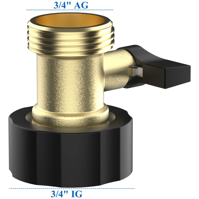 SMARDY Mini Brass Ball Valve, 3/4 Inch Shut-off Valve, Water