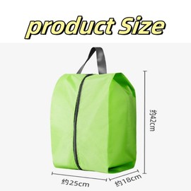 DACUAN 3 Pack (Green) Folding Shoe Bags for Travel with Zipper Closure, Waterproof Shoe Storage Bag with Handle, Washable Shoe Organizers Packing Cubes for Gym Women Men