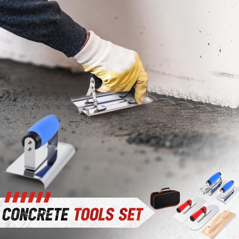 MorningRo 6pcs Concrete Hand Tools Set Masonry Tools Includes Stainless