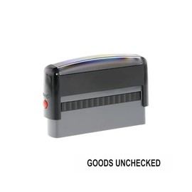 Goods Unchecked Stamp – Self Inking Black Ink Stamper – 67 x 8mm