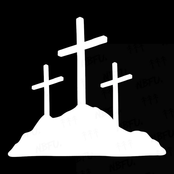 NBFU Calvary Crosses Christian Jesus (White) (Set Of 2) Premium