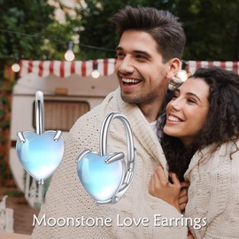 POPLYKE 925 Sterling Silver Teardrop Turquoise Leverback Earrings Hoop Earrings for Women Birthday Gifts