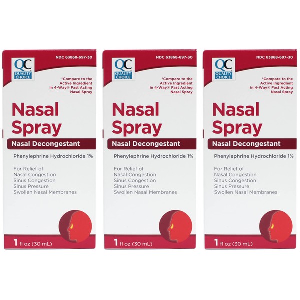 Quality Choice Nasal Decongestant Spray 1 OZ (3)