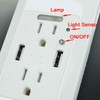 KCMYTONER USB Outlet with Auto LED Nightlight,15 Amp Tamper Resistant