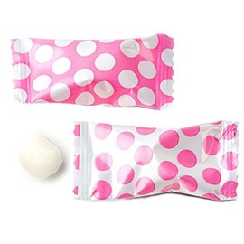 Polka Dot Peppermint Balls 100ct - After Dinner Mints Individually Wrapped - Soft & Savory (Pink)
