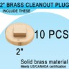 (10 Pack) Asterbacks 2 inch Sewer Cleanout Cap Brass Plug,