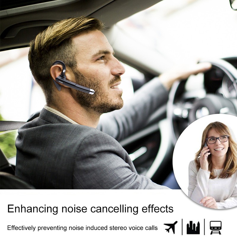 Bluetooth Earpiece Single Ear Wireless Rotatable Handsfree Headset with Battery