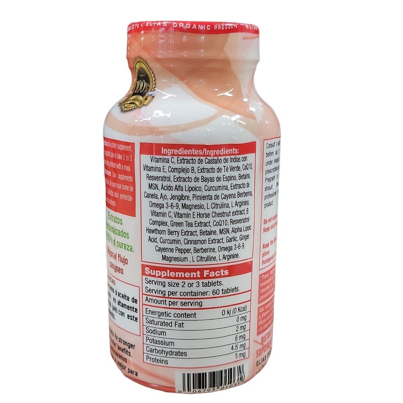 Elias Organic Products Pastillas Naturales para la circulacion/Ma