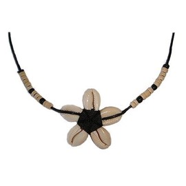 Hawaiian Plumeria Flower Cowry Shell Necklace From Hawaii