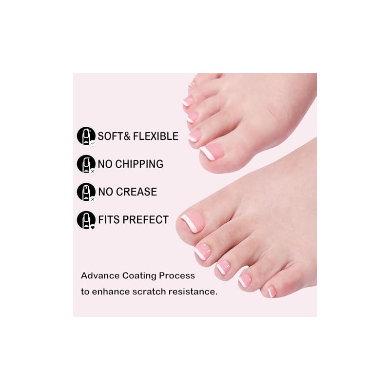 Puntas para uñas de los pies, 216 piezas de uñas