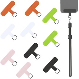 Rikasetu Phone Tether Tab, 10 Pcs CellPhone Lanyard Patch Tether Tab with Lanyard Neck Strap, Phone Strap Replacement Part for All PhoneCases