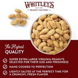 Whitley’s Salted Virginia Peanuts – Super Extra Large 'Home Cooked' Virginia Peanuts (32 Ounce Tin)