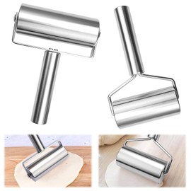 Pack of 2 Rolling Pin, Small Stainless Steel, Small and Medium Rolling Pin, Small, Non-Stick Coating, Small Rolling Pin, Pizza Roller, Small Rolling Pin Stainless Steel for Desserts, Dumpling Skins