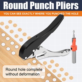 Daowwui 2 Pcs Card Hole Punch Set Screw Covers Hole Punch with Countersink Drill Adjustable Position 3.2mm