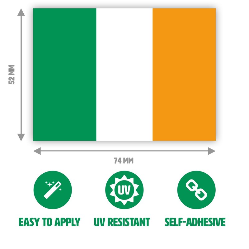 10 x Irish Flag Stickers - Ireland Stickers - for