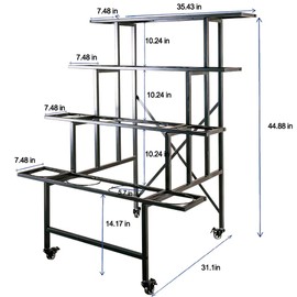 Zhongma 4 Tier Metal Flower Display Stand Frame(This item is not recommended for purchase separately,Please be cautious when purchasing separately, as it may not be usable)