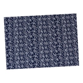 SHINEOFI Elegant Blue Calico Sewing Fabric 100% Cotton Traditional Batik Fade-Resistant Easy to Cut for Making Curtains Pillow Covers