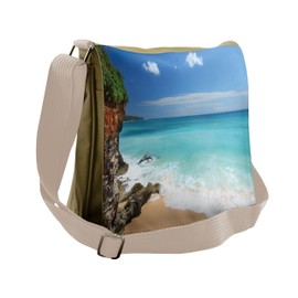 Lunarable Beach Messenger Bag, Seaside Cliff Bali Indonesia, Unisex Cross-body