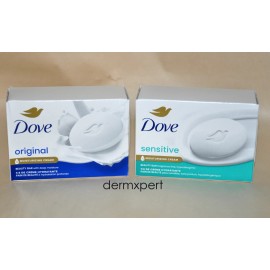 Dove Original Soap Bar 3.75oz + Sensitive Soap Bar 3.75oz 1 Each - NEW, SEALED