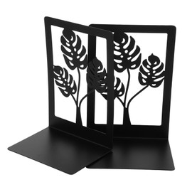Operitacx Organisieren Sie Ihre Bücher Mit Diesen Robusten Buchstützen Aus Metall. Schwarze Dekorative Buchstützen Im Monstera-Stil.