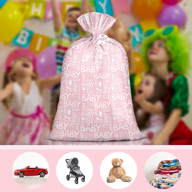 Loveinside Jumbo Large Plastic Gift Bag, Birthday Design Plastic Bag
