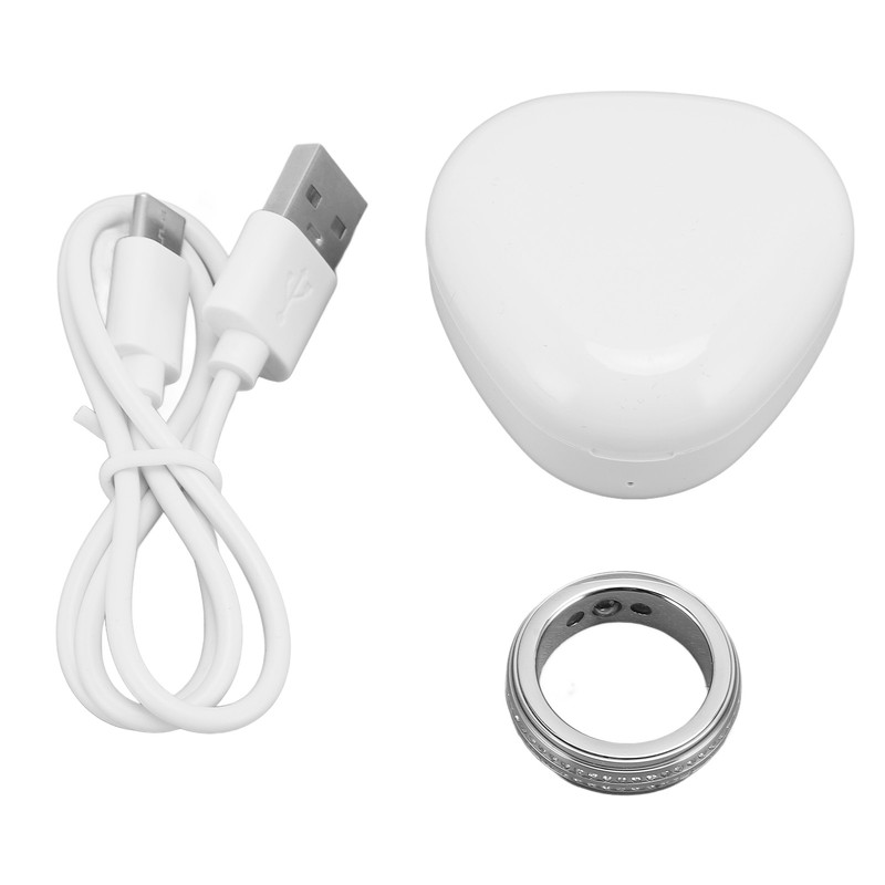 Smart Activity Tracker Ring With Charging Case Rhinestone Decorative IP67