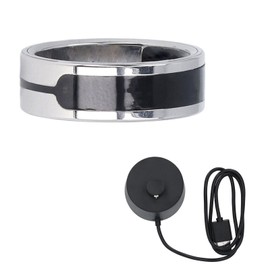 Smart Ring Health Tracker Waterproof Sleep Tracker with Charging Base Body Temperature Monitoring Step Counting Touch Control Inner Diameter 19.9mm