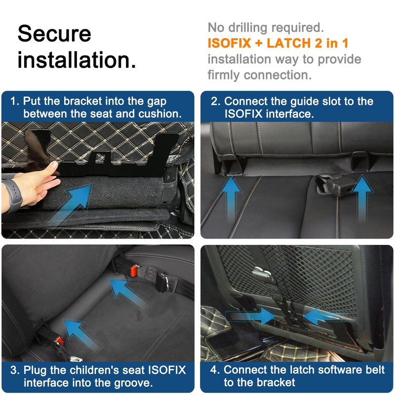 HOZHEM Car ISOFIX Mount Bracket Child Safety Seat Mount Bracket