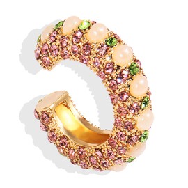 Chunky Ear Cuff Earrings Women Trendy Gold Ear Cuffs No Piercing Crystal Clip On Cartilage Earrings Helix Warp Jewelry Gifts