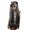 Womens Winter Warm Faux Fur Hoodie Hat Ear Flaps Scarf
