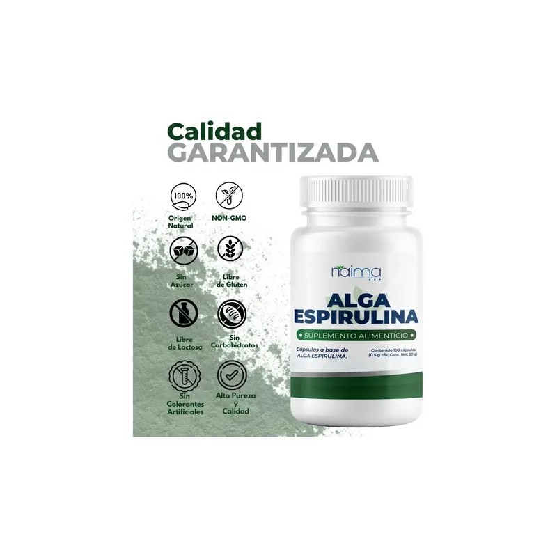 Alga Espirulina Orgánica 500 Mg Pack 2 Frascos Con 100
