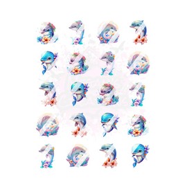 Cute Dolphin Nail Art Decals - Waterslide Nail Decals