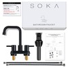 SOKA Centerset Bathroom Faucet 2 Handles 4 Inch Commercial Hand