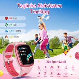 Children's Smartwatch for Boys and Girls, Fitness Watch with Heart Rate Sleep Monitor, IP68 Waterproof Activity Tracker, Pedometer, 19 Sports Modes, Alarm Clock, Children's Smartwatch Gifts for 4-16