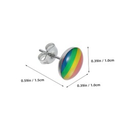 Healvian Stainless Steel Rainbow Earrings for Men Women Chic Gay Lesbian Jewelry for Daily Wear and Parties